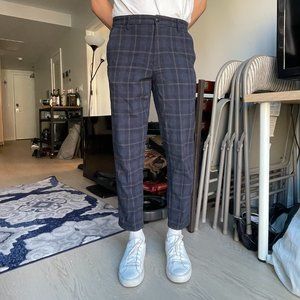 Zara Plaid Tapered Chinos